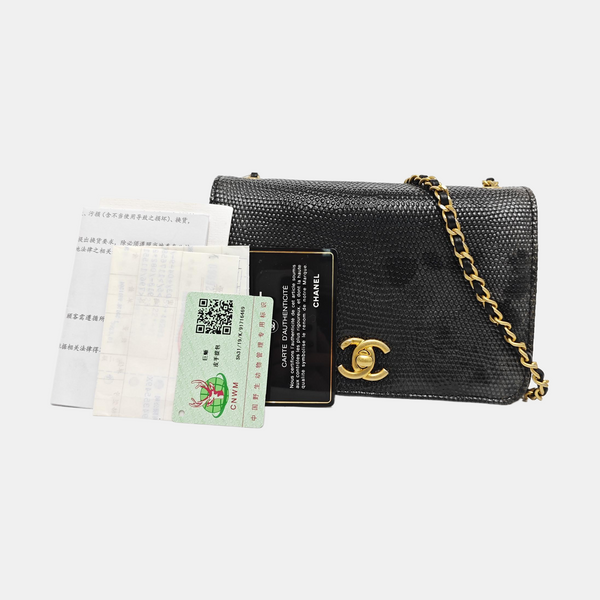 Lizard Shoulder Bag Black
