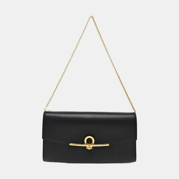 Gancini Mini Calfskin Black