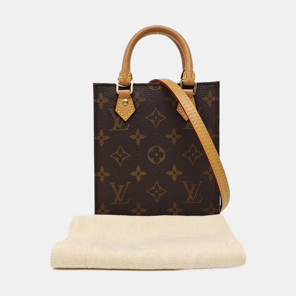 SAC PLAT Mini Monogram Coated Canvas Brown