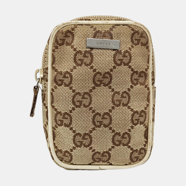 Monogram Canvas Clutch Beige