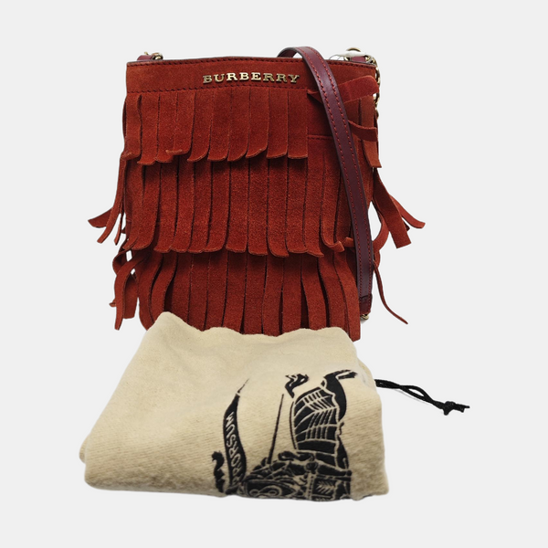 Suede Fringe Mini Suede Red