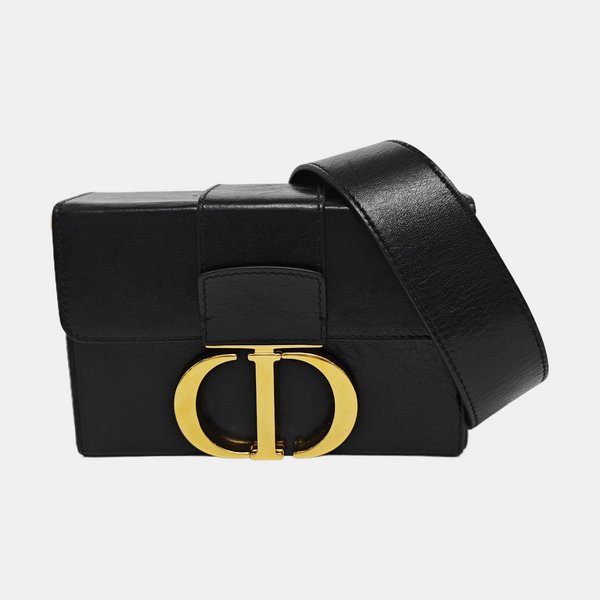 Authenticated pre-owned 30 Montaigne Calfskin Black - Shoulder Bag at Looply