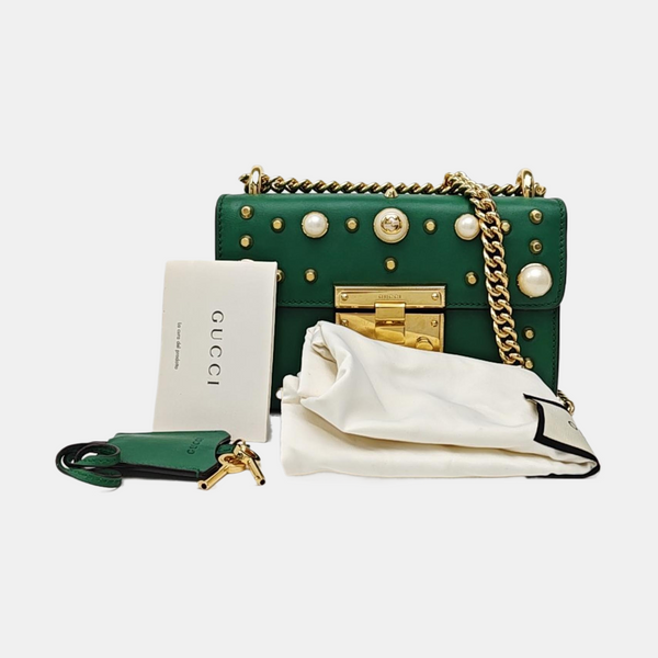 Padlock Small Calfskin Green