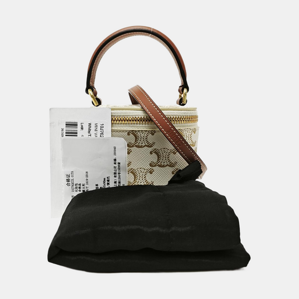 Coated Canvas Shoulder Bag White