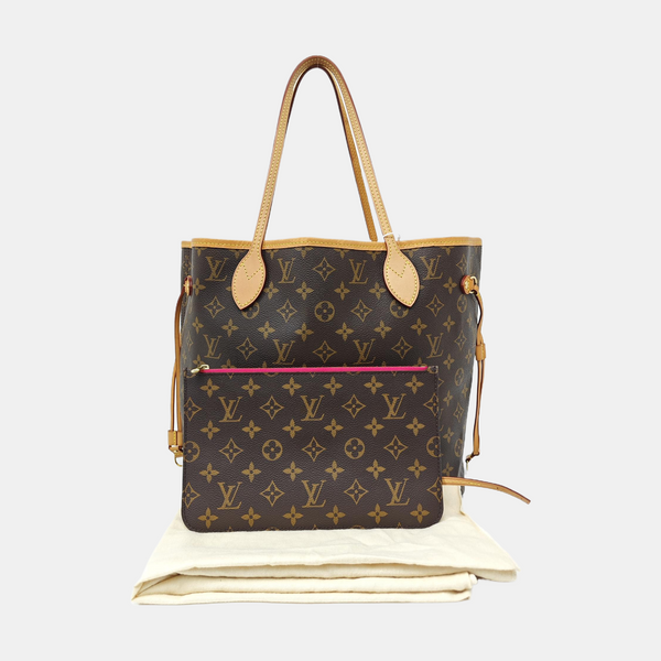 NEVERFULL MM Monogram Coated Canvas Brown