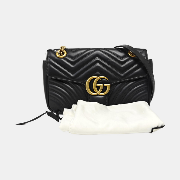 GG Marmont Medium Quilted Calfskin Black