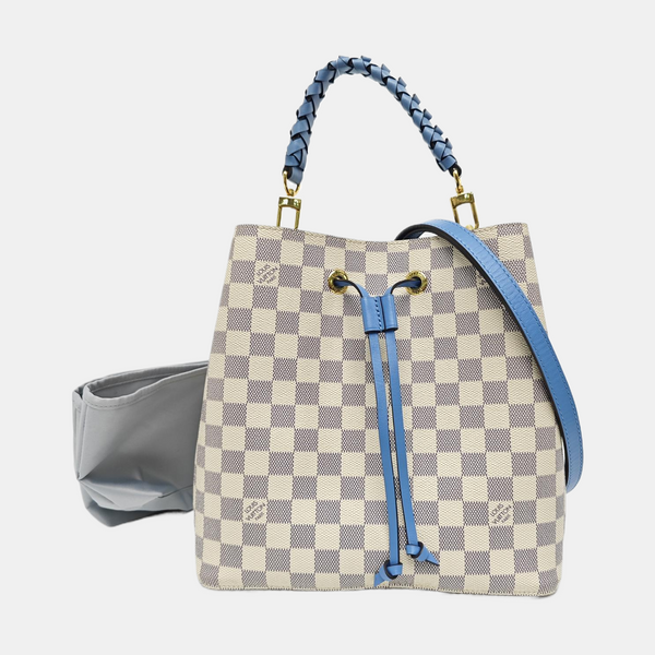 NÉONOÉ MM Damier Azur Coated Canvas White