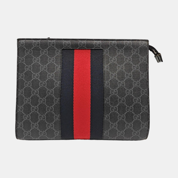 GG Supreme Monogram Coated Canvas Gray