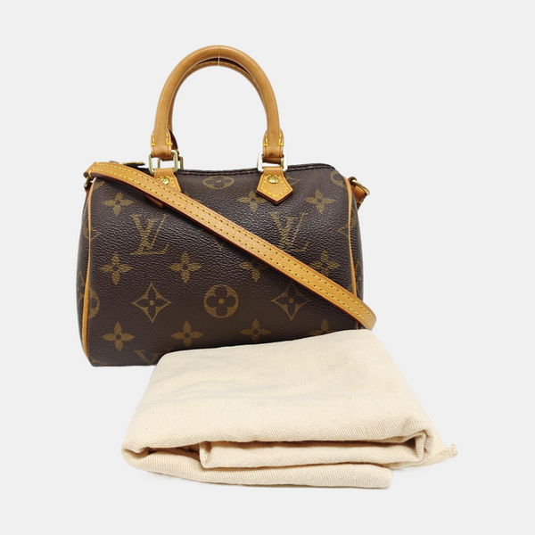SPEEDY Nano Monogram Coated Canvas Brown