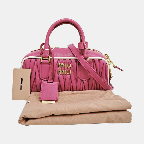 Arcadie Matelassé Small Quilted Lambskin Pink