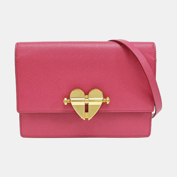 Saffiano Calfskin Shoulder Bag Mini Red