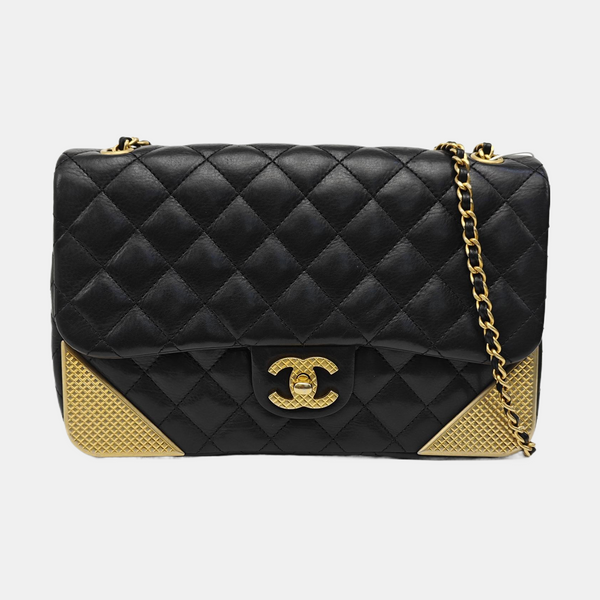 ROCK THE CORNER Medium Quilted Calfskin Black