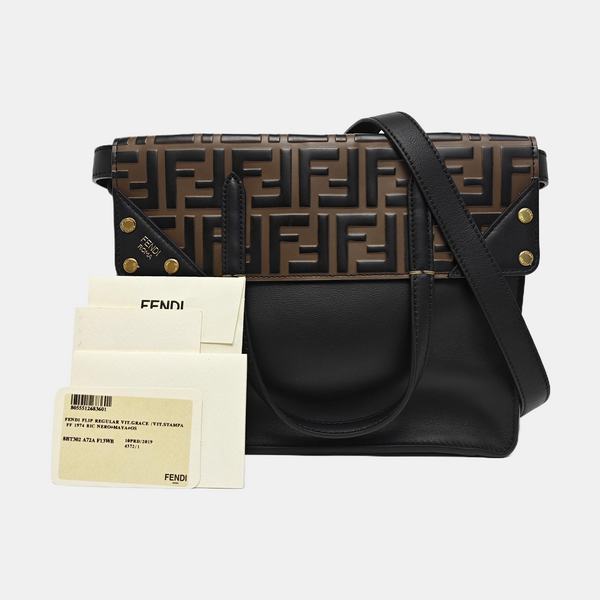 Flip Medium Calfskin Black
