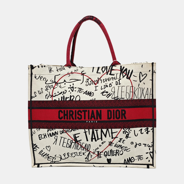 Authenticated pre-owned Book Tote Large Canvas White - Tote Bag at Looply