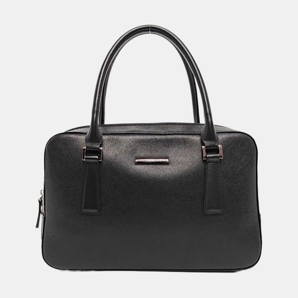 Calfskin Top Handle Bag Black