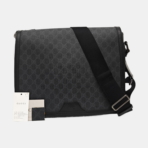Monogram Coated Canvas Shoulder Bag Black