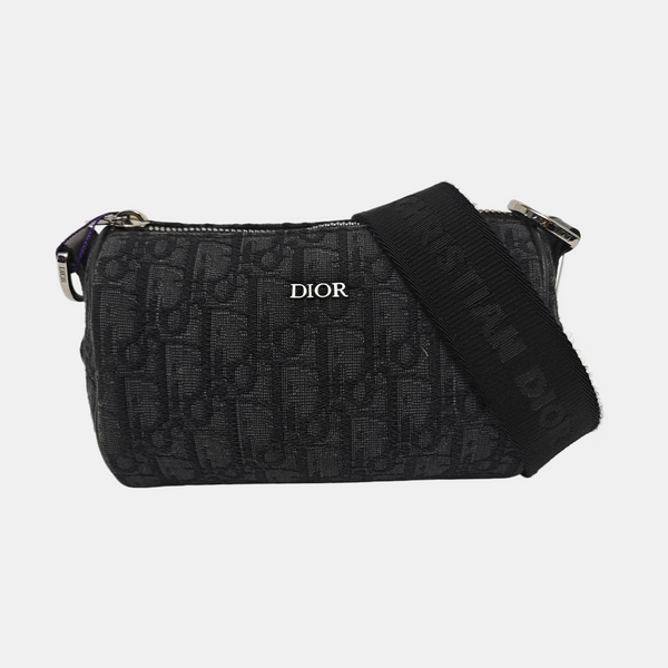 Oblique Canvas Shoulder Bag Black