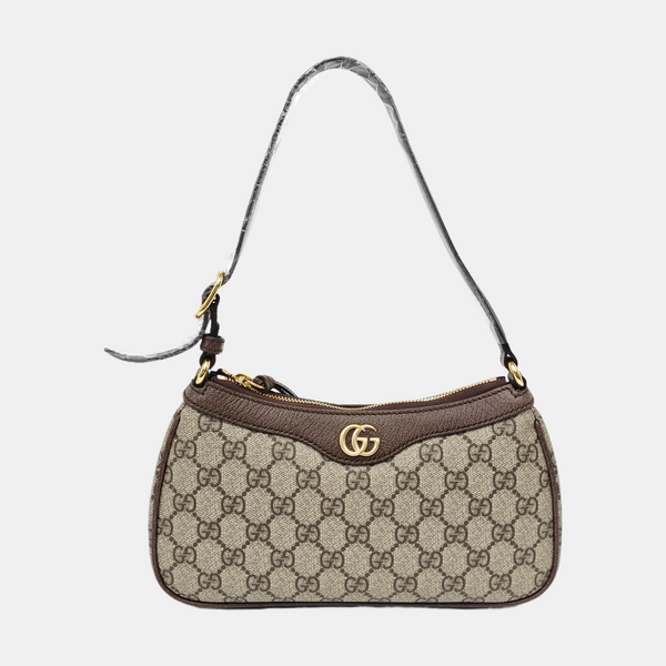 Ophidia Small Monogram Coated Canvas Brown