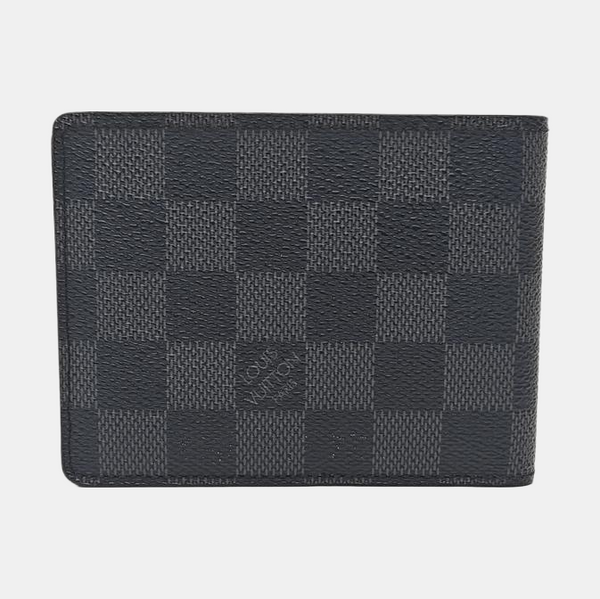 AMERIGO Damier Graphite Coated Canvas Gray Wallet