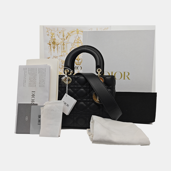 Lady Dior Small Cannage Lambskin Black