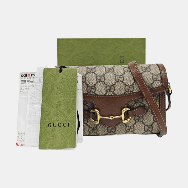 Horsebit 1955 Mini Monogram Coated Canvas Beige