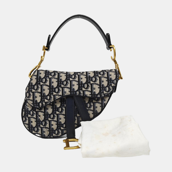 Saddle Mini Oblique Canvas Blue