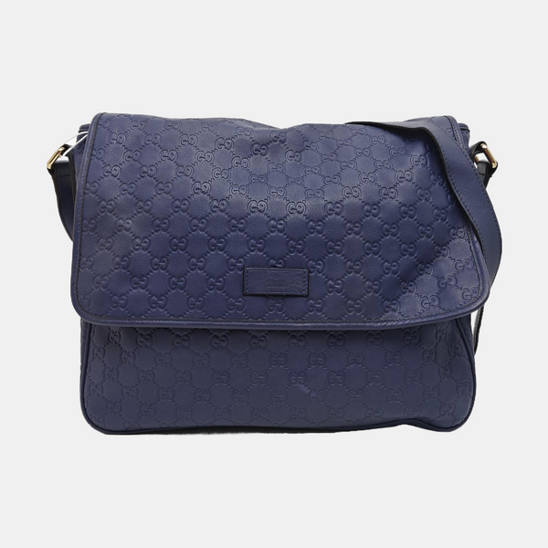 Monogram Calfskin Shoulder Bag Blue