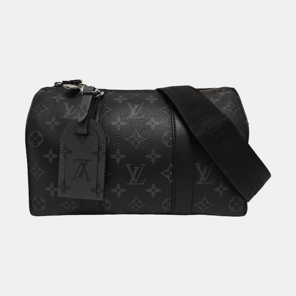 KEEPALL Monogram Coated Canvas Black