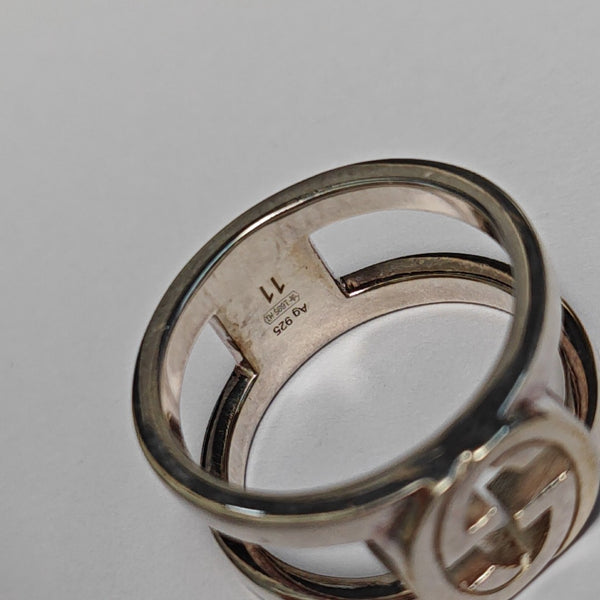 Interlocking G 925 Sterling Silver Ring EU 50