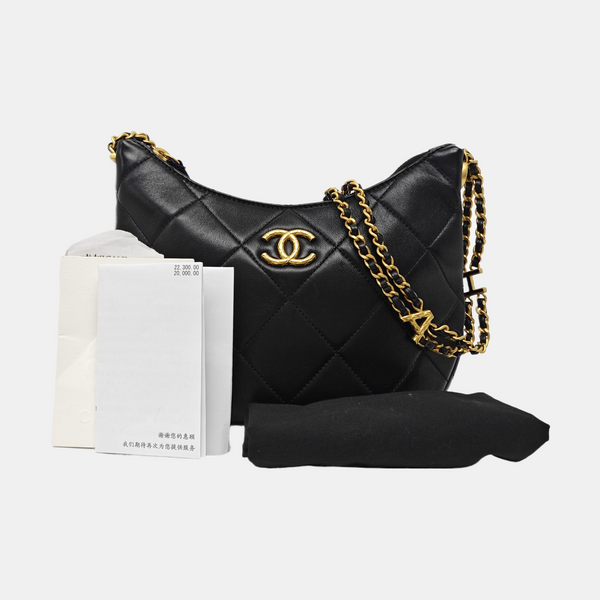 23K Quilted Lambskin Black