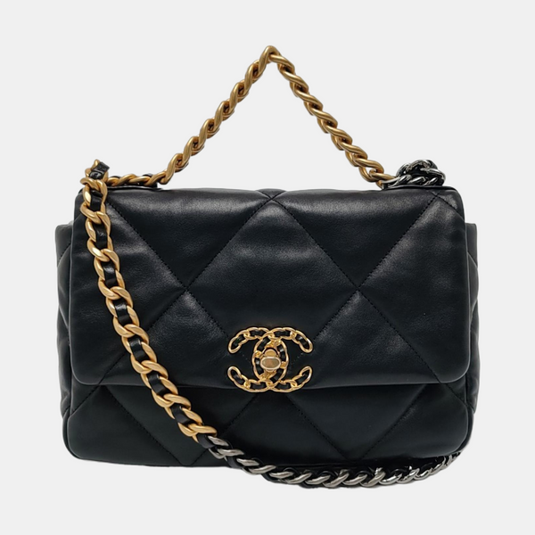 CHANEL 19 Small Quilted Lambskin Black