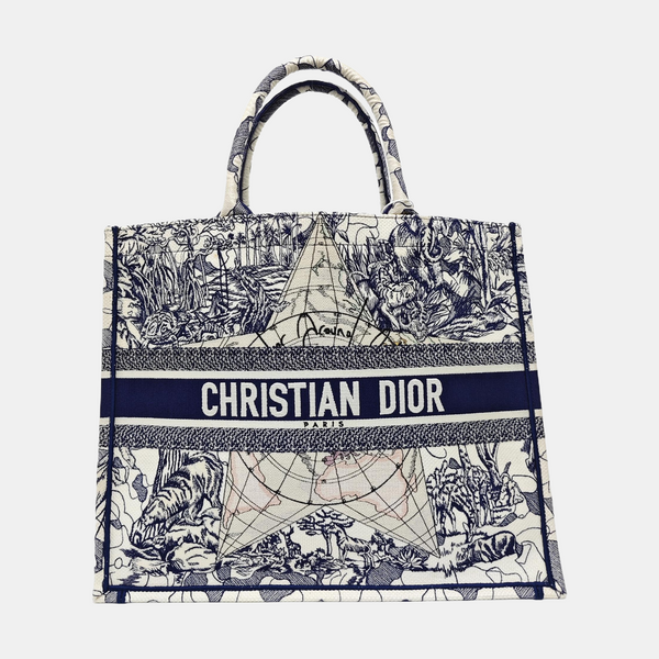 Book Tote Large Canvas Blue