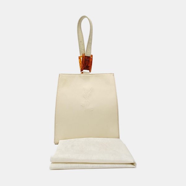 Fabric Top Handle Bag White