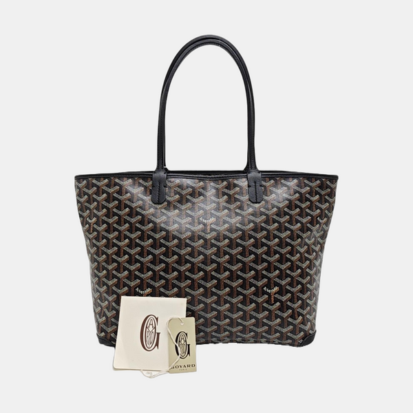 Coated Canvas Top Handle Bag Black