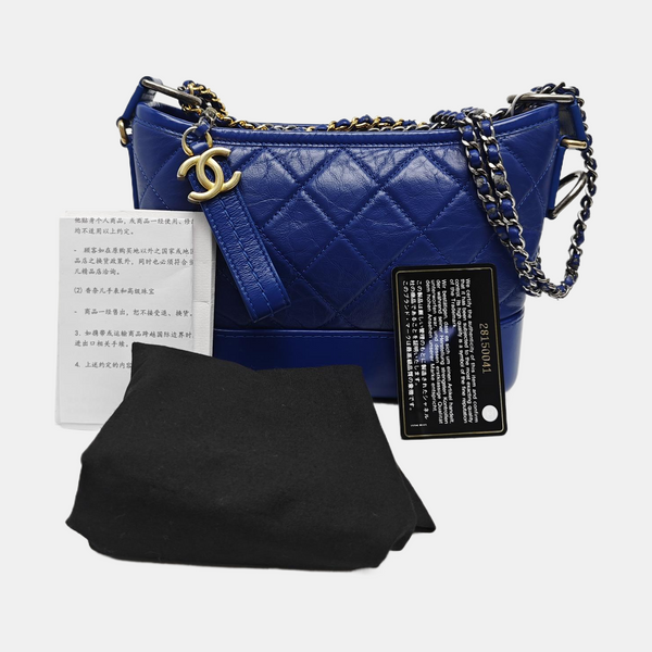 GABRIELLE Small Quilted Calfskin Blue