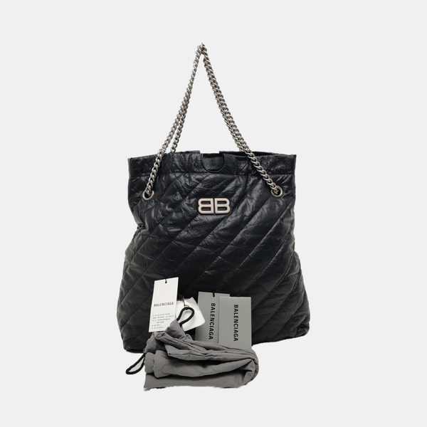 Crush Medium Quilted Calfskin Black