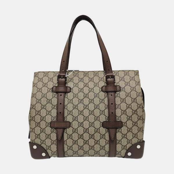 Monogram Coated Canvas Tote Bag Beige