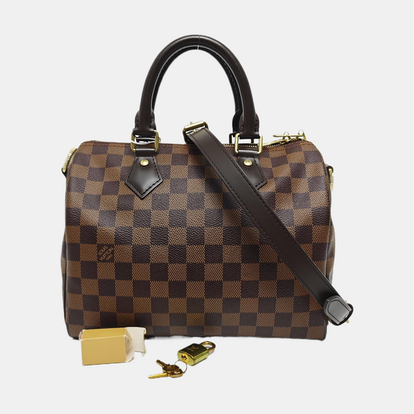 SPEEDY 25 Damier Ebene Coated Canvas Brown