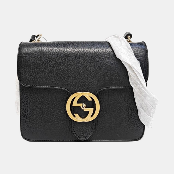 Interlocking G Small Calfskin Black