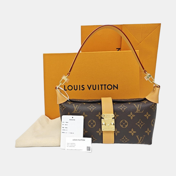 Pochette Mia Monogram Coated Canvas Brown