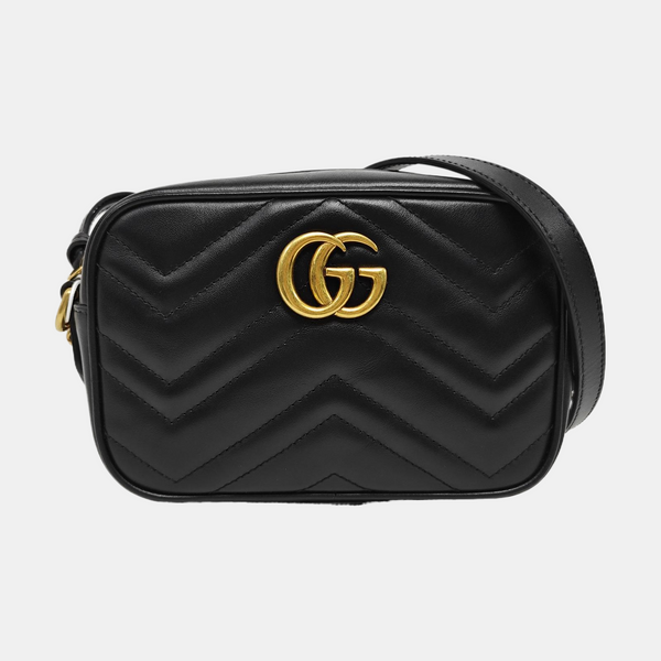 GG Marmont Mini Quilted Calfskin Black