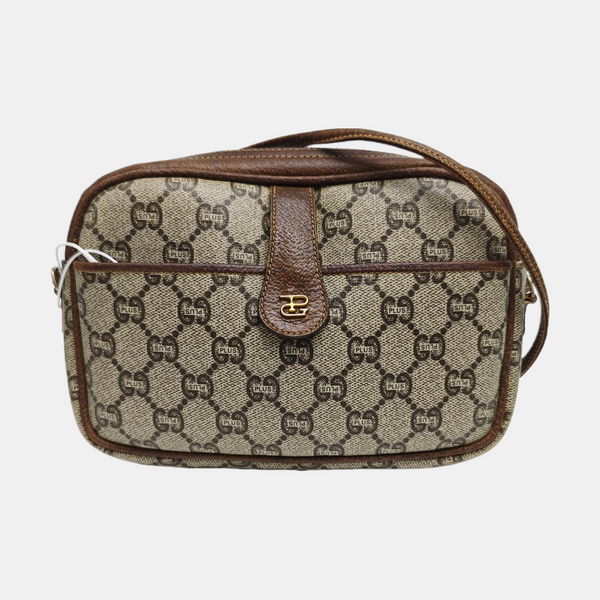 Monogram Coated Canvas Shoulder Bag Brown