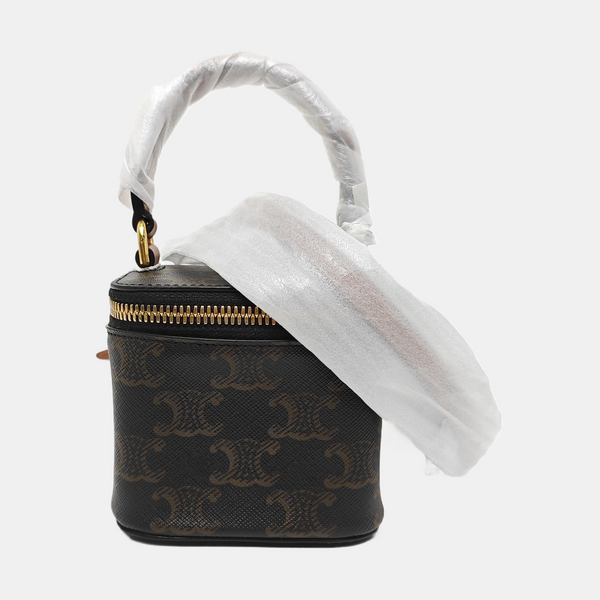 Coated Canvas Shoulder Bag Black