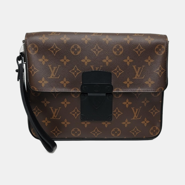 S LOCK Monogram Coated Canvas Brown