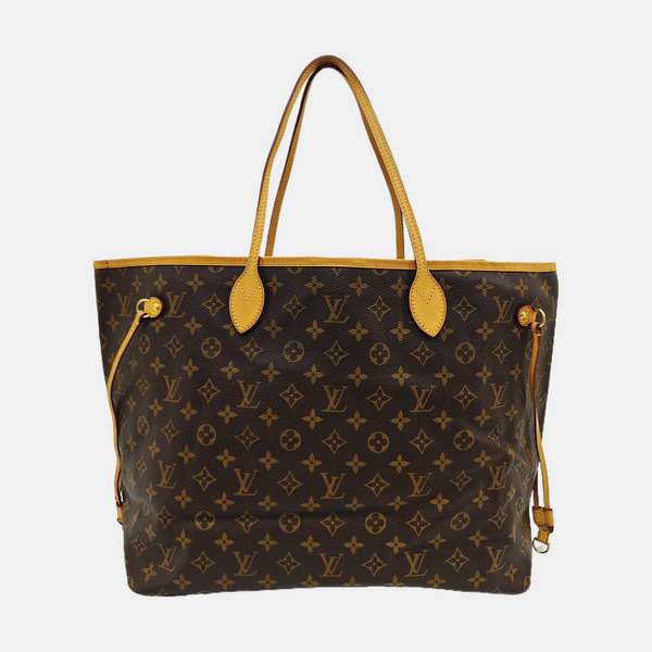 NEVERFULL Monogram Coated Canvas Brown