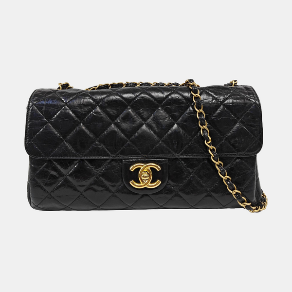 Quilted Calfskin Shoulder Bag Black