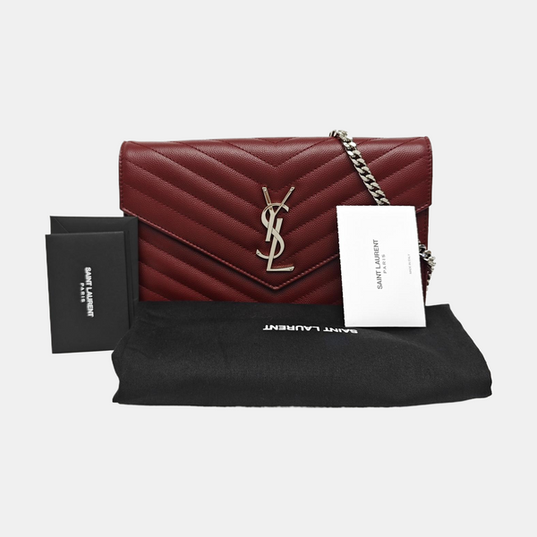 MONOGRAM Medium Chevron Calfskin Red