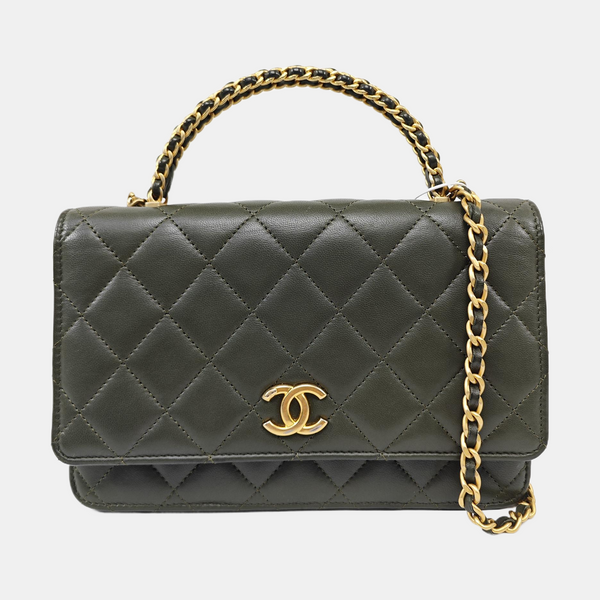 WOC Quilted Lambskin Green