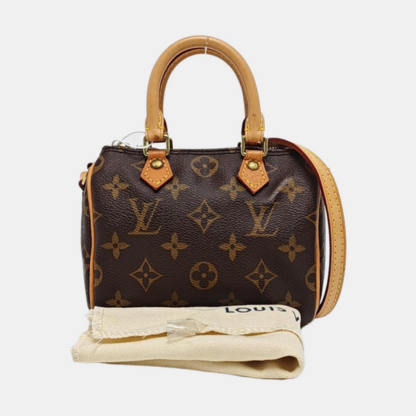 SPEEDY Nano Monogram Coated Canvas Brown