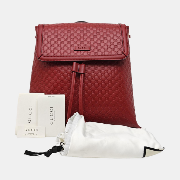 Monogram Calfskin Backpack Red